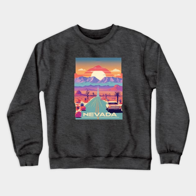 Nevada Vintage Design Crewneck Sweatshirt by huefinder